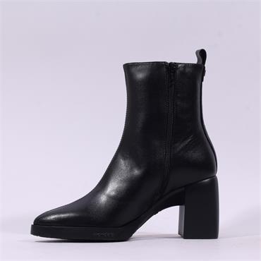 Wonders Vera Platform Block Heel Boot - Black Leather